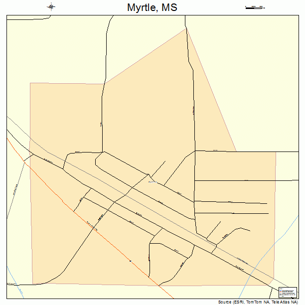 Myrtle, MS street map