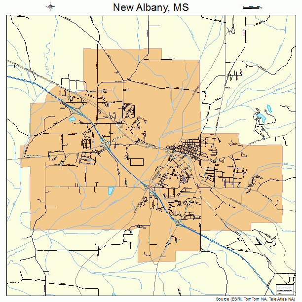 New Albany, MS street map