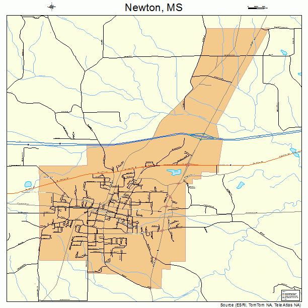 Newton, MS street map