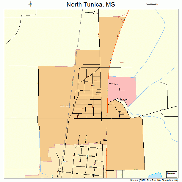 North Tunica, MS street map