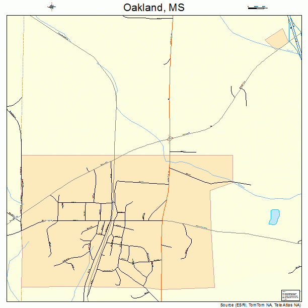 Oakland, MS street map