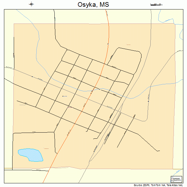 Osyka, MS street map