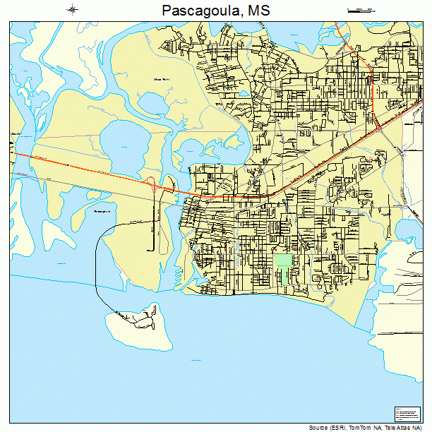 Pascagoula, MS street map