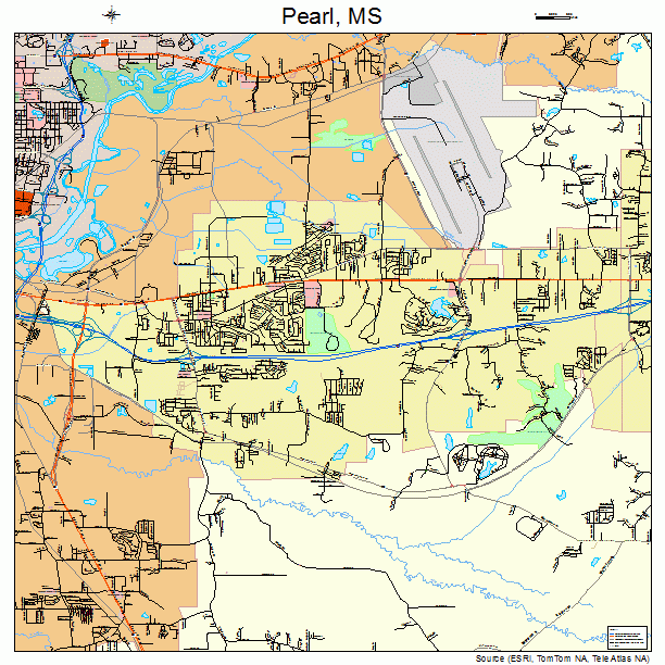 Pearl, MS street map