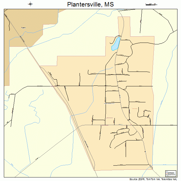 Plantersville, MS street map