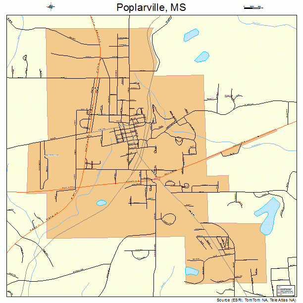 Poplarville, MS street map