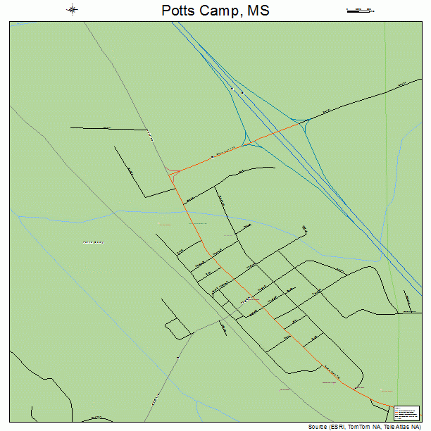 Potts Camp, MS street map