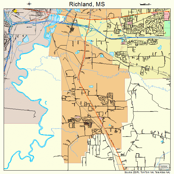 Richland, MS street map