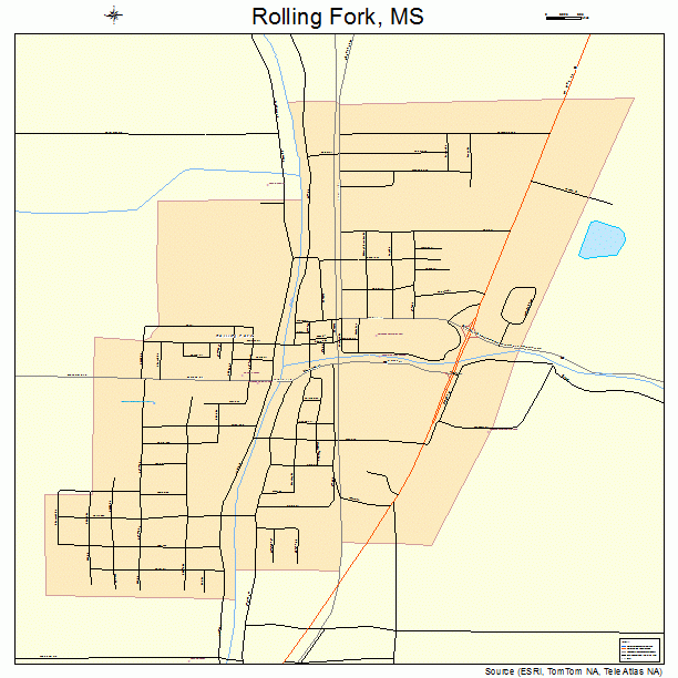 Rolling Fork, MS street map
