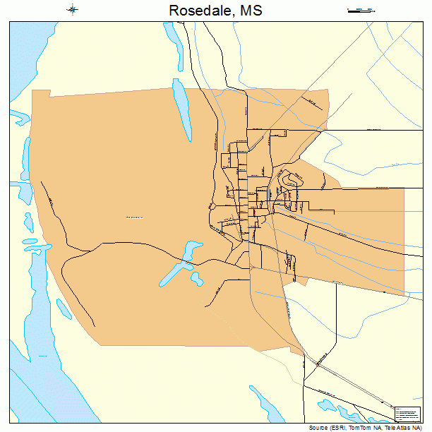 Rosedale, MS street map