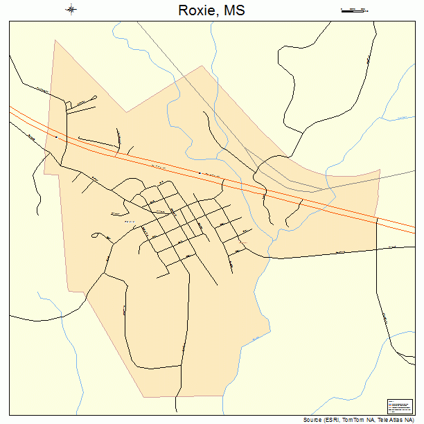 Roxie, MS street map