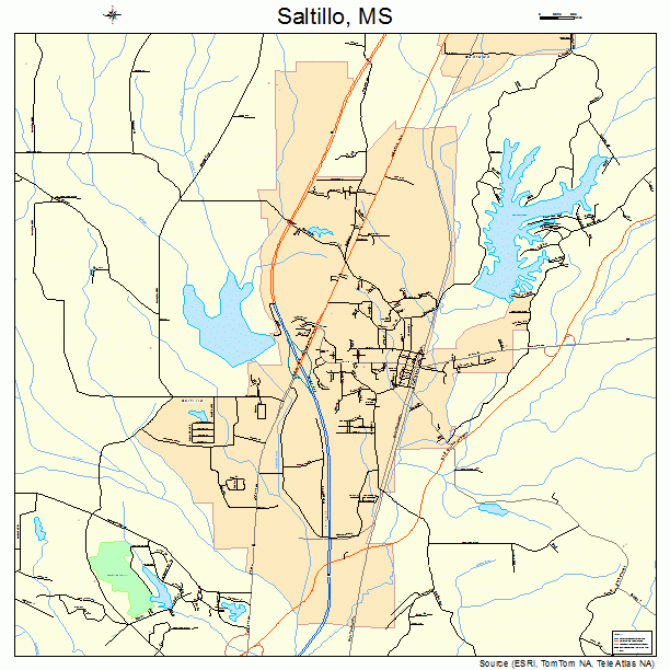 Saltillo, MS street map