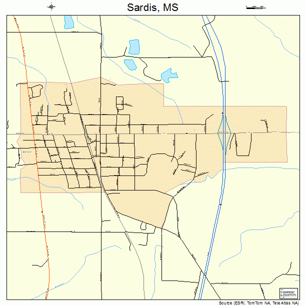 Sardis, MS street map