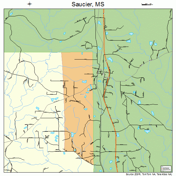 Saucier, MS street map