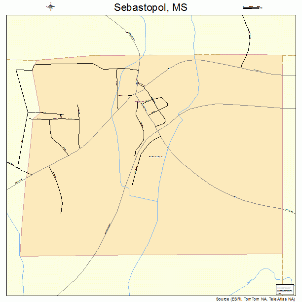 Sebastopol, MS street map