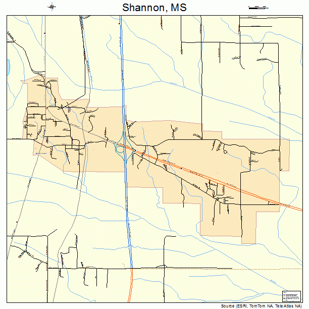 Shannon, MS street map