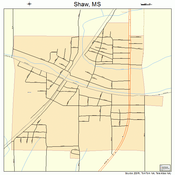 Shaw, MS street map