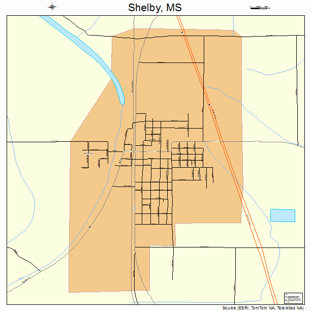 Shelby, MS street map