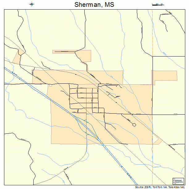 Sherman, MS street map