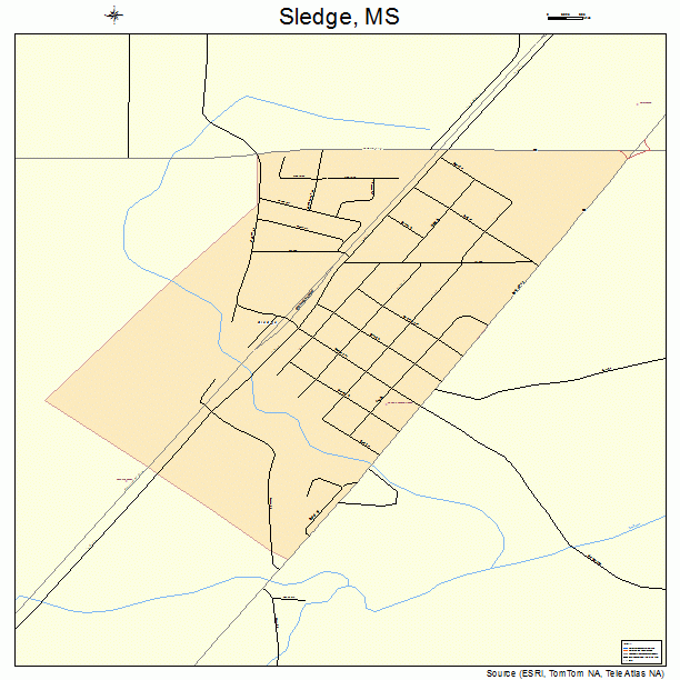 Sledge, MS street map