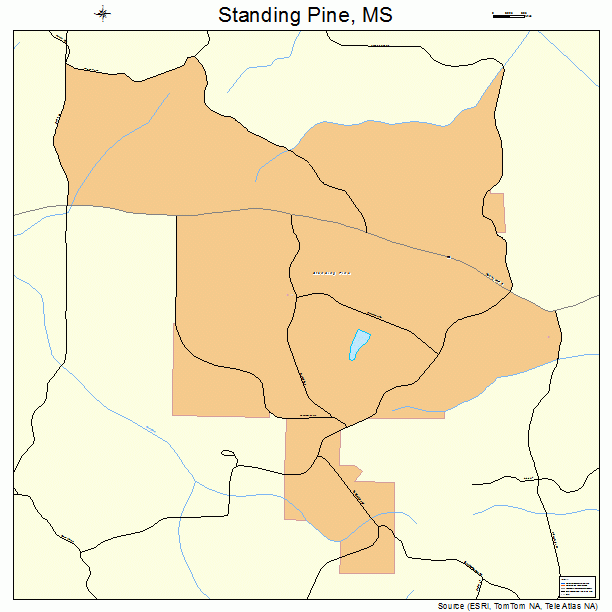 Standing Pine, MS street map