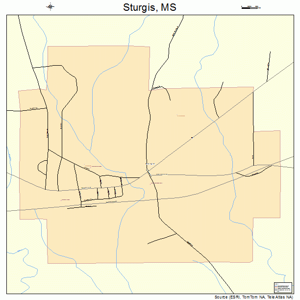 Sturgis, MS street map