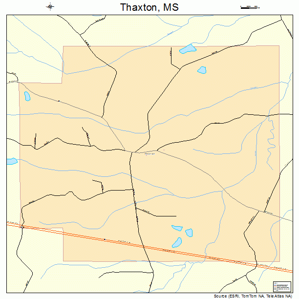 Thaxton, MS street map