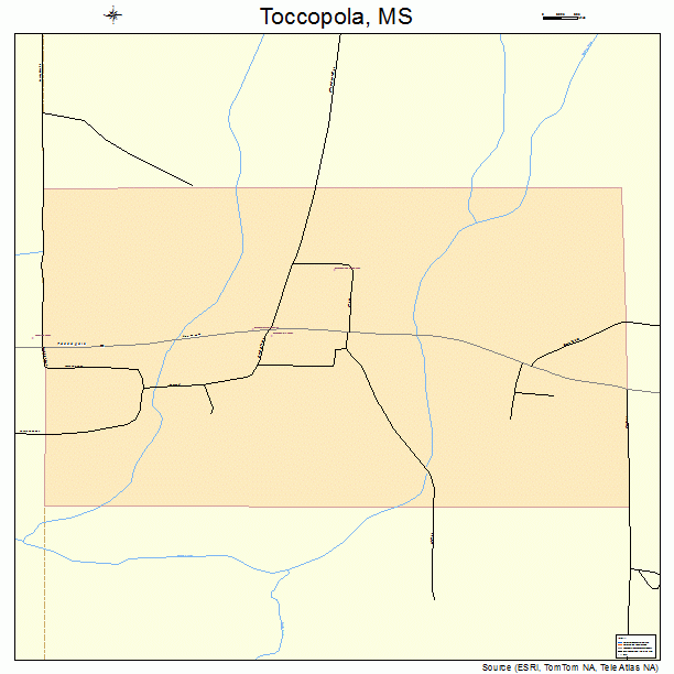 Toccopola, MS street map