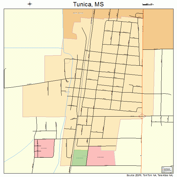 Tunica, MS street map
