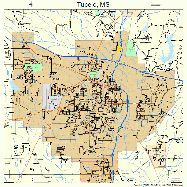 Tupelo, MS street map