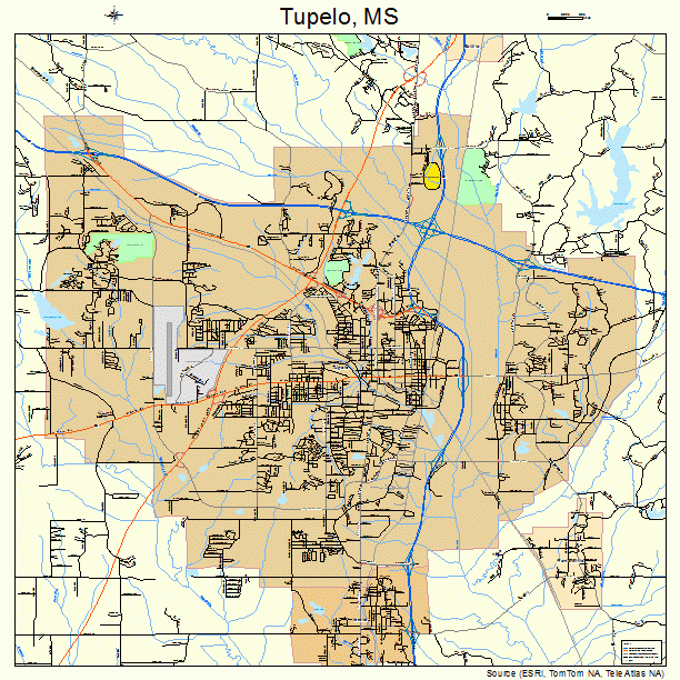 Tupelo Mississippi Street Map 2874840