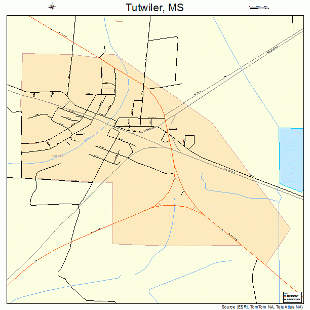 Tutwiler, MS street map