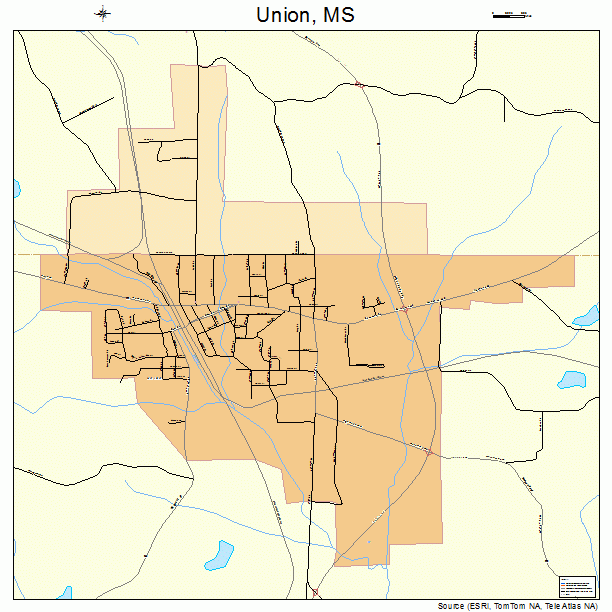 Union, MS street map