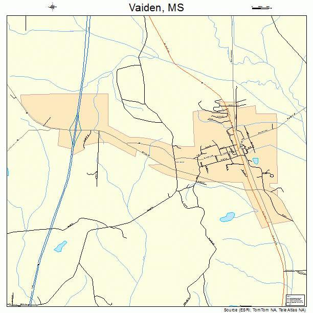Vaiden, MS street map