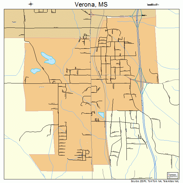 Verona, MS street map