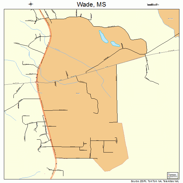 Wade, MS street map