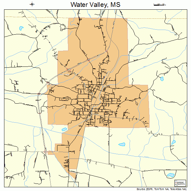 Water Valley, MS street map