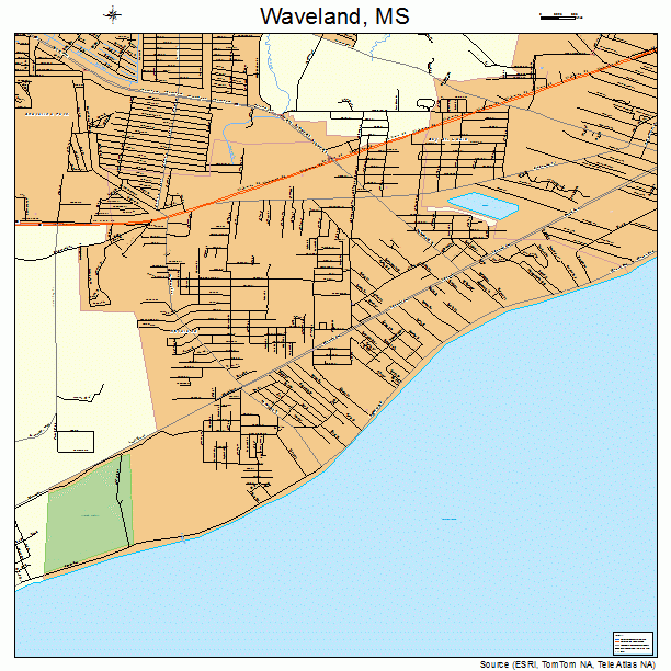 Waveland, MS street map