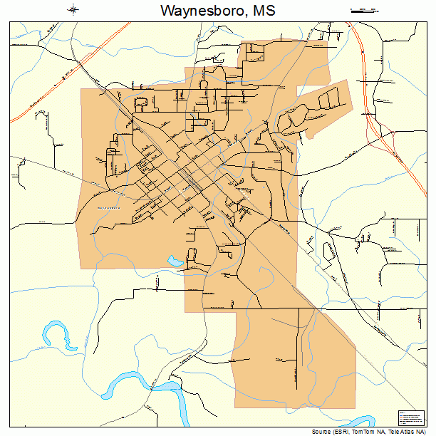 Waynesboro, MS street map