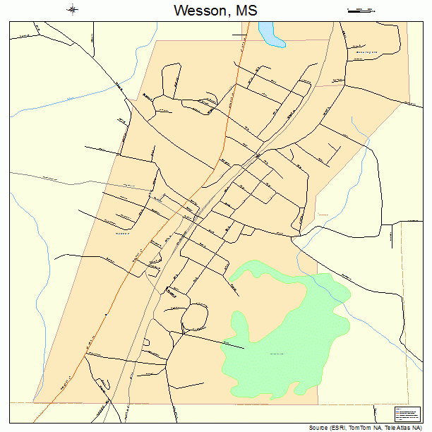 Wesson, MS street map