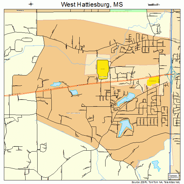 West Hattiesburg, MS street map