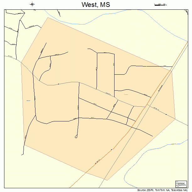 West, MS street map