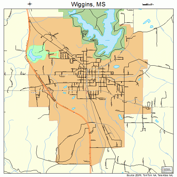 Wiggins, MS street map