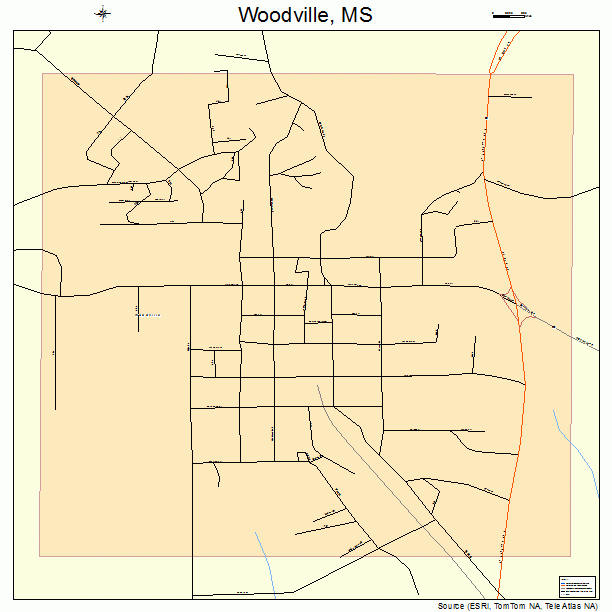 Woodville, MS street map