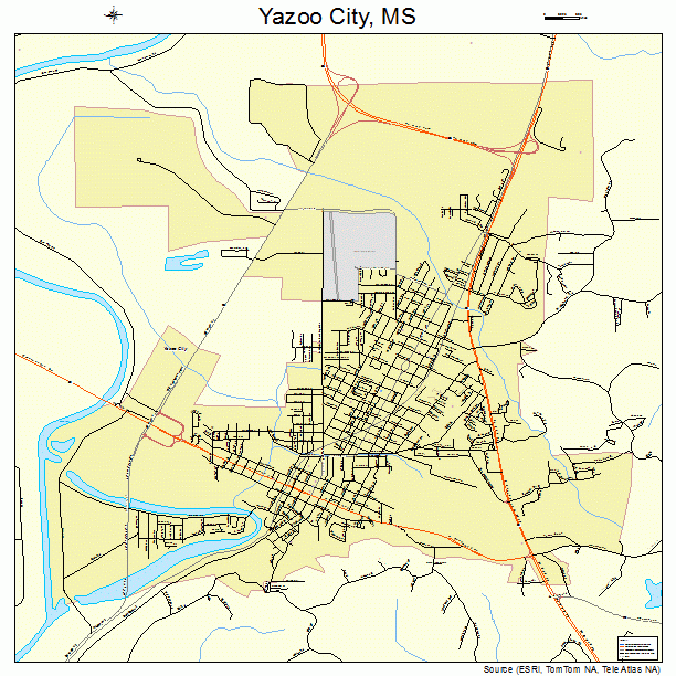 Yazoo City, MS street map