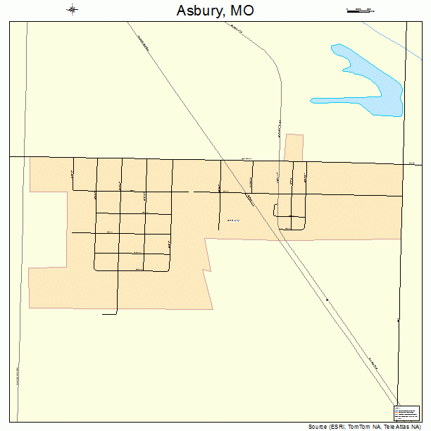 Asbury, MO street map