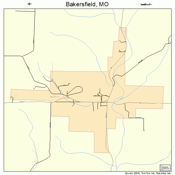 Bakersfield, MO street map