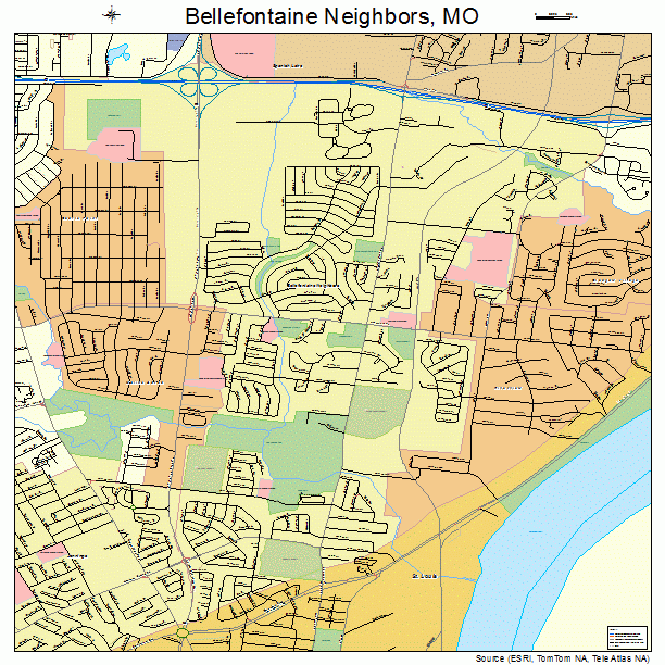 Bellefontaine Neighbors, MO street map