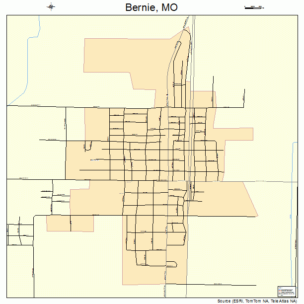 Bernie, MO street map