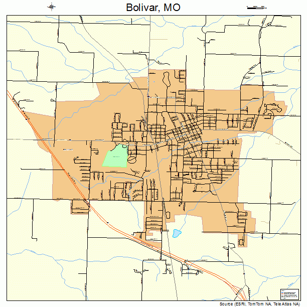 Bolivar, MO street map